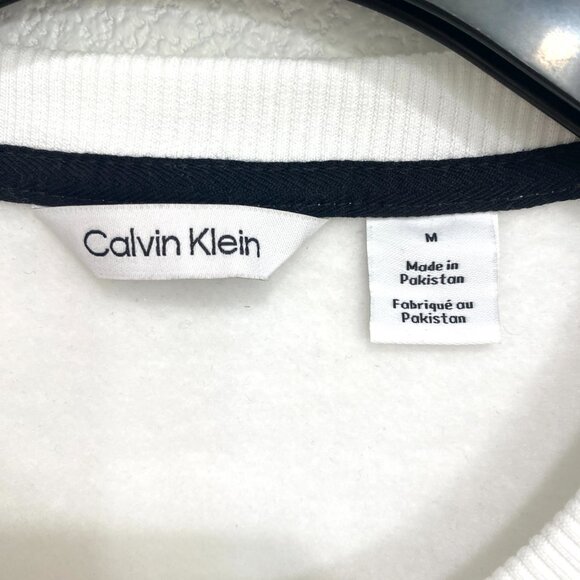 Calvin Klein white Cotton Crewneck Logo Pullover Sweatshirt Men's - Medium - Picture 4 of 5